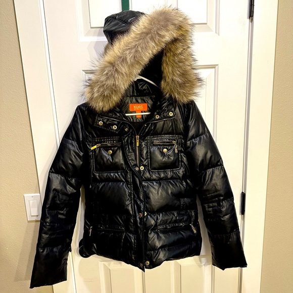 Gently used Kors by Michael Kors jacket. Down with real coyote fur trimmed hood. - Picture 1 of 5